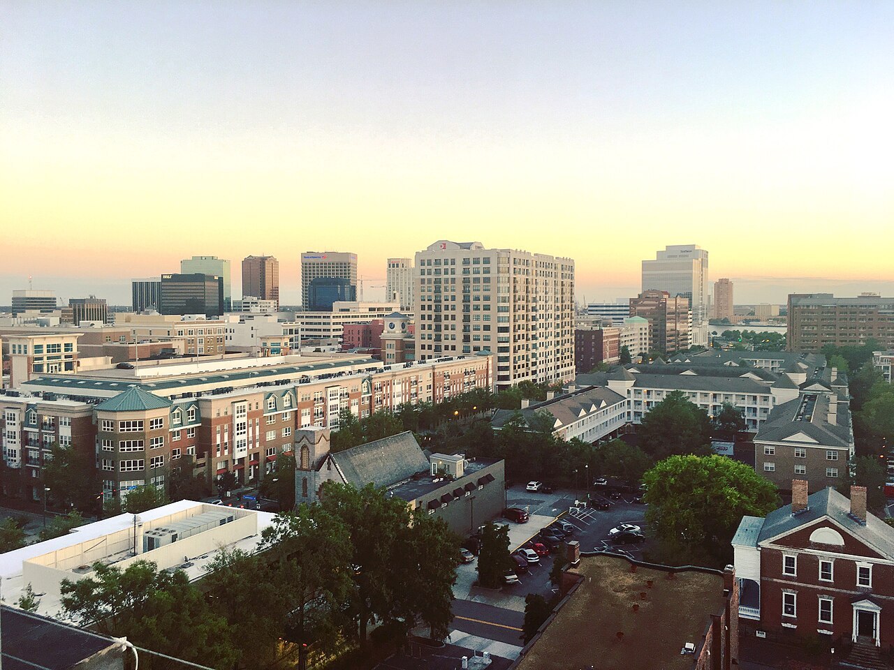 Skyline of Downtown Norfolk Looking Towards Portsmouth